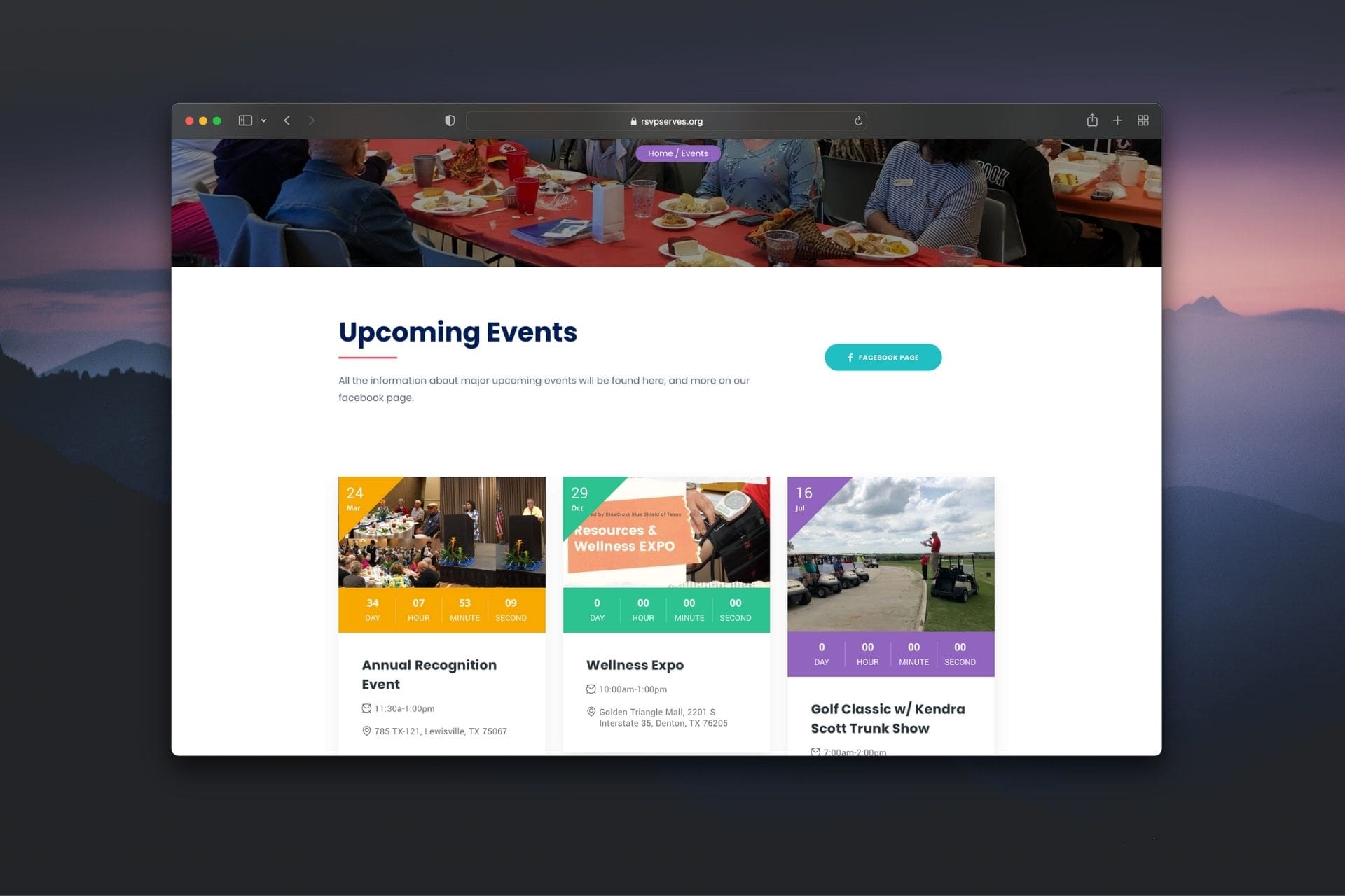 Events Page Design