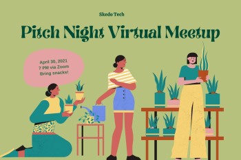 Women holding snacks, Skedo Tech pitch night